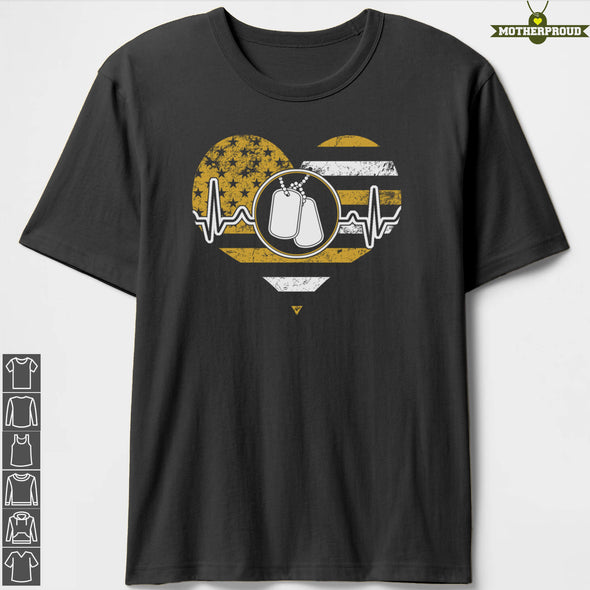 Proud Army Mom Heartbeat T-shirts