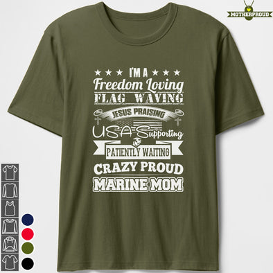Proud Marine Crazy Mom T-shirts