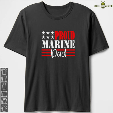Proud Marine Dad U.S Flag Color Shirts