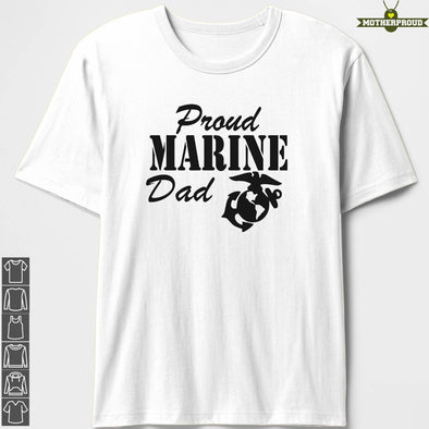 Proud Marine Dad White T-shirts