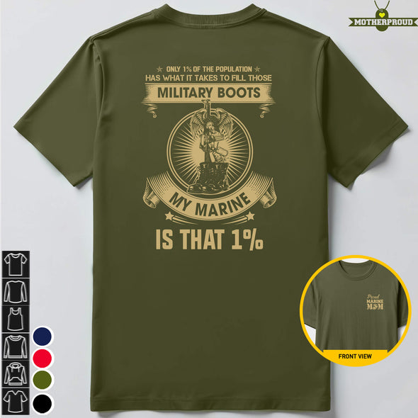 Proud Marine Mom 1 Percent T-shirts