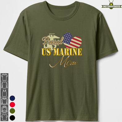 Proud Marine Mom Star Heart T-shirts