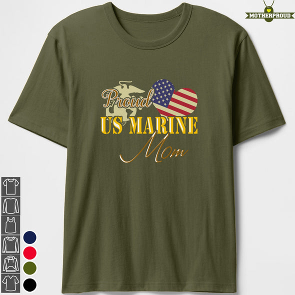 Proud Marine Mom Star Heart T-shirts