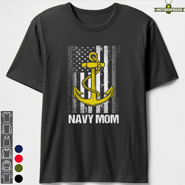 Proud Navy Mom Flag Plus T-shirts