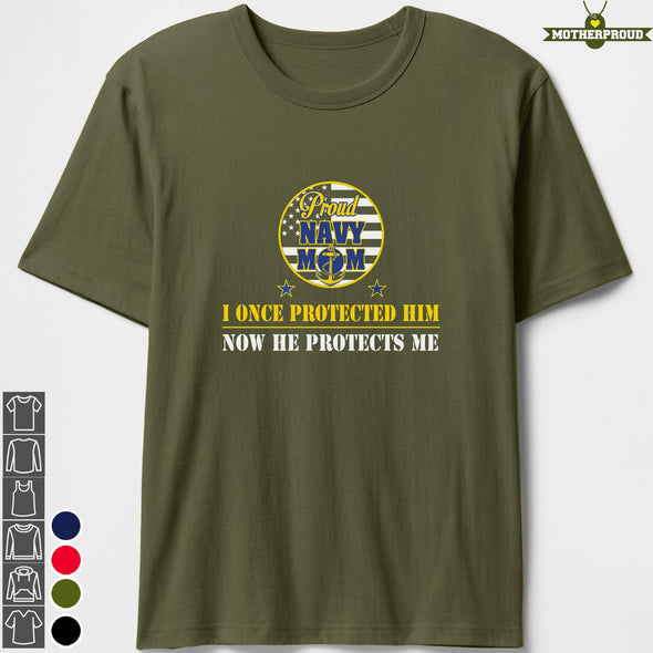 Proud Navy Mom Once Protected T-shirts