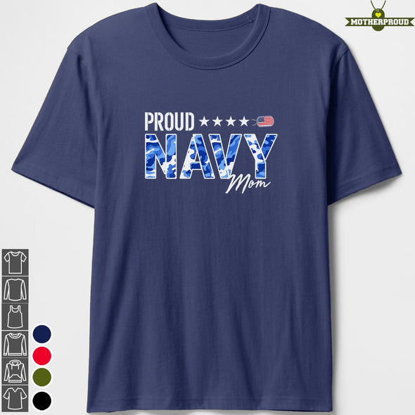 Proud Navy Mom with Camo T-shirts