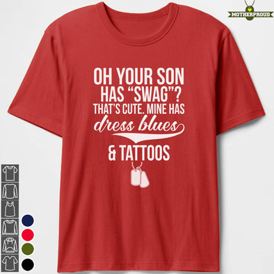 Proud US Army Mom Dress Blues Tattoos T-shirts