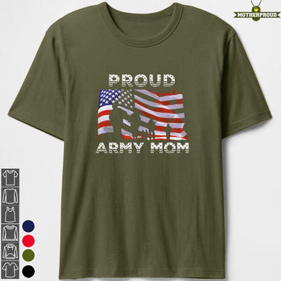 Proud US Army Mom Flag T-shirts