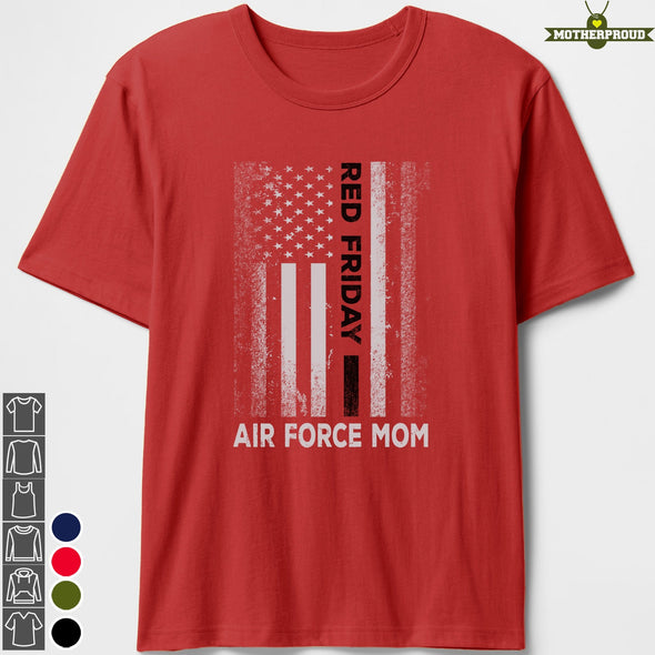 RED Friday Air Force Mom Flag T-shirts