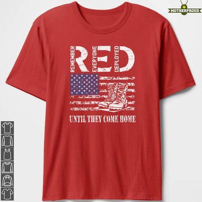 RED Friday Military Boots Flag Until T-shirts