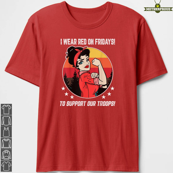 RED Friday Military Mom Support T-shirts