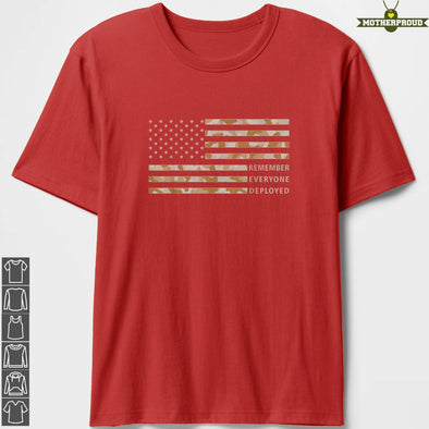 RED Friday Remember Everyone Deployed Camo Shirts