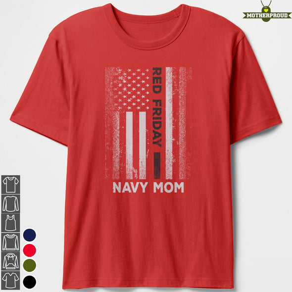 RED Friday U.S Navy Mom Flag T-shirts