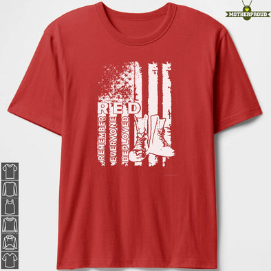 Red Every Friday Boots T-shirts