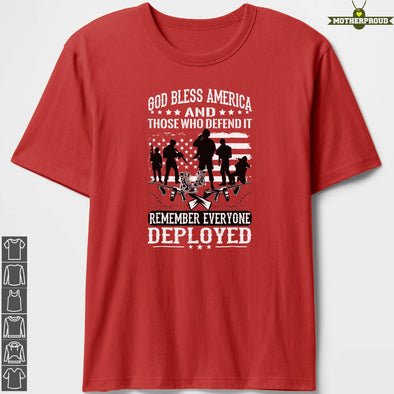 Red Friday God Bless Defend T-shirts