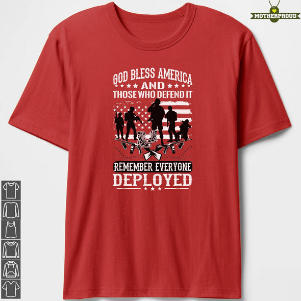 Red Friday God Bless Defend T-shirts