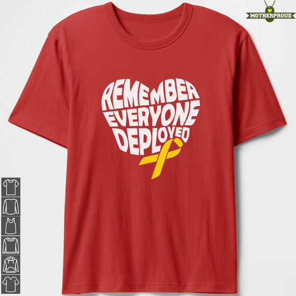 Remember Everyone Deployed Heart RED Friday T-shirts