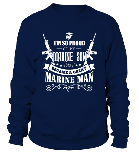 Marine Mom - Became A Great Man T-shirts - MotherProud