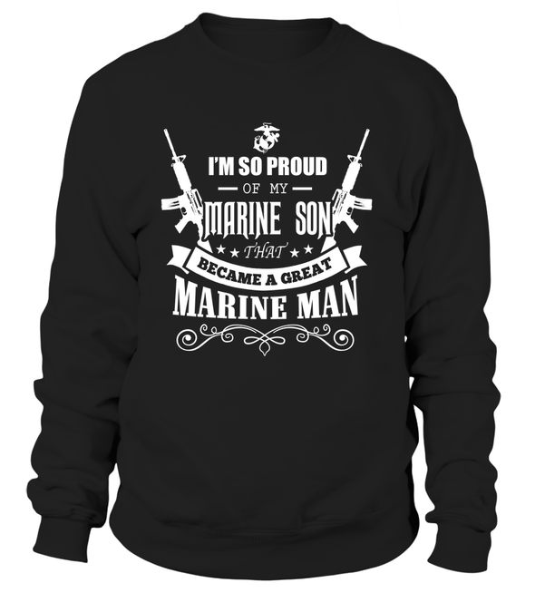 Marine Mom - Became A Great Man T-shirts - MotherProud
