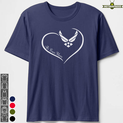 US Air Force Mom Curve Heart T-shirts