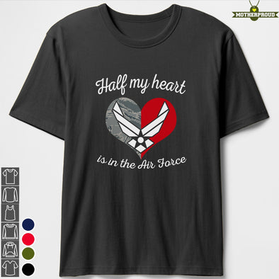 US Air Force Mom Half My Heart T-shirts
