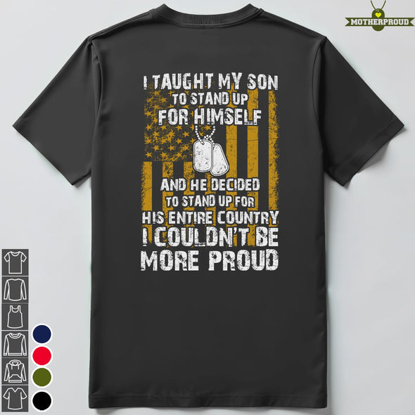 US Army Mom Couldn't More Proud Backprint T-shirts