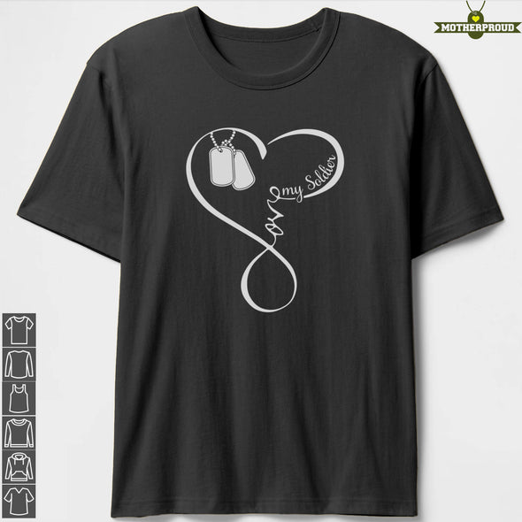 US Army Mom Love My Soldier Heart T-shirts