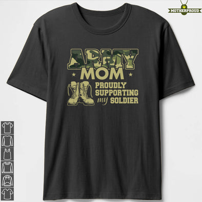 US Army Mom Proudly Camo T-shirts