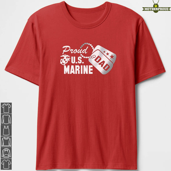 US Marine Dad Dog Tag T-shirts
