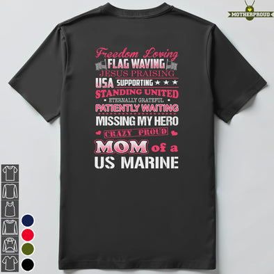 US Marine Mom Crazy Proud Mom T-shirts