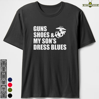 US Marine Mom Gun Shoes Dress Blues T-shirts