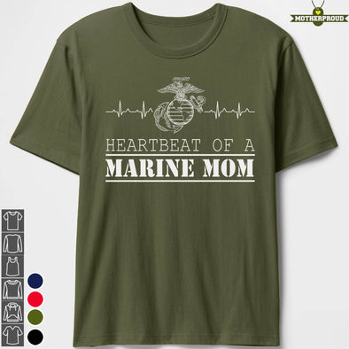 US Marine Mom Heartbeat T-shirts