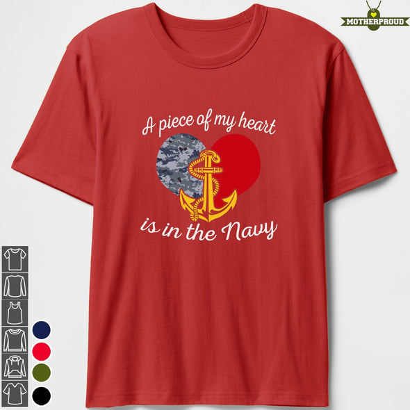 US Navy Mom Piece of Heart T-shirts
