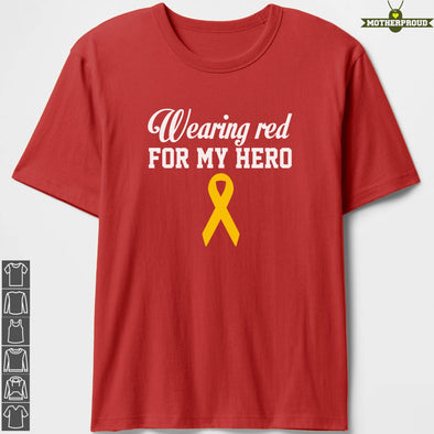 Wearing Red For My Hero Friday T-shirts
