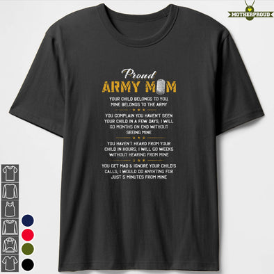 Your Child & Mine Army Mom T-shirts