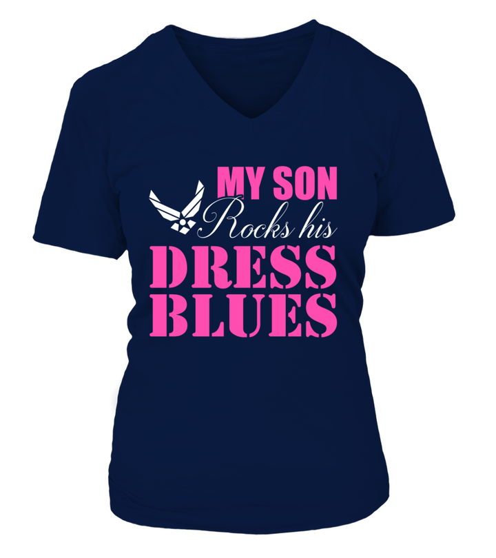 Air Force Mom Rocks Dress Blues T-shirts - MotherProud