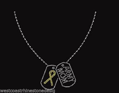 Army Mom Dog Tags Rhinestone Iron on Transfer - MotherProud