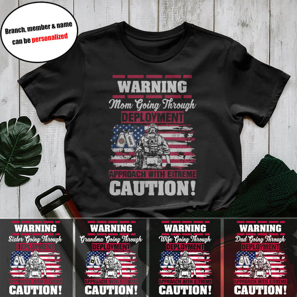 Custom Military Mom Deployment Warning T-shirts Personalize Family Apparel