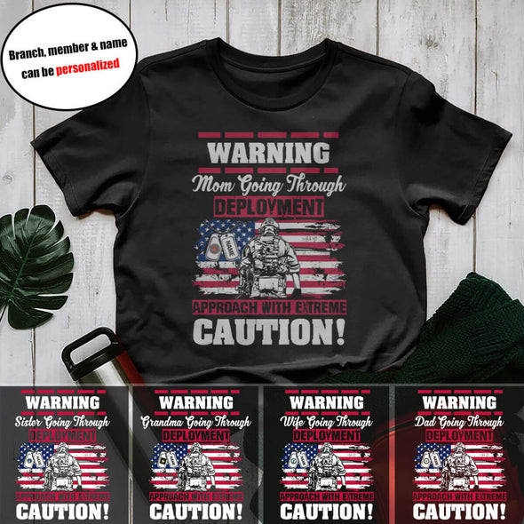 Personalized Military Mom Family Warning T-shirts