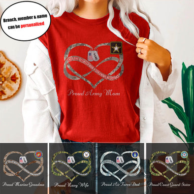 Personalized Military Mom Family Infinity T-shirts