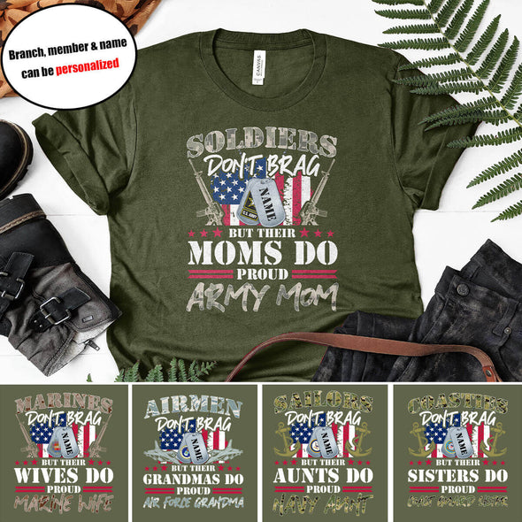 Personalized Military Mom Family Bragging T-shirts