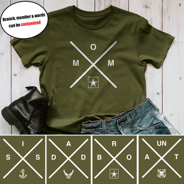 Personalized Military Mom Family Compass T-shirts