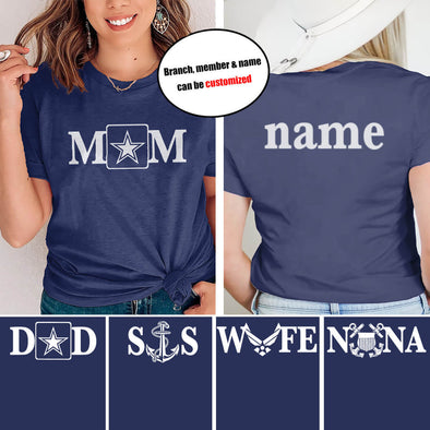 Personalized Military Mom Family Sides T-shirts