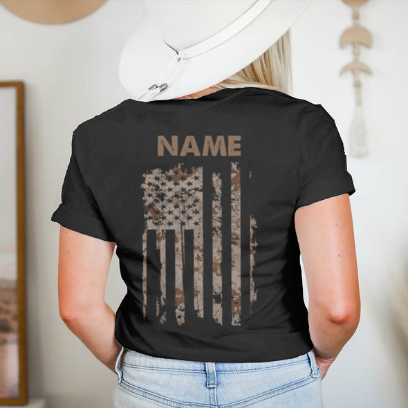 Personalized Military Mom Family Love Sides  T-shirts