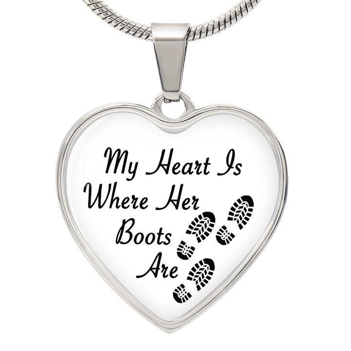 Military Moms Heart Boots Daughter Necklaces