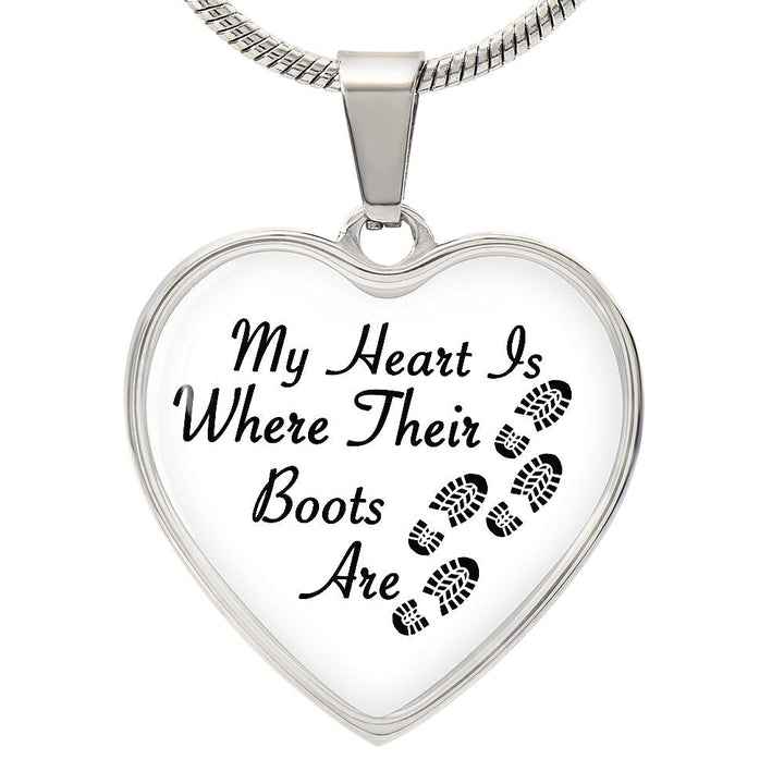 Military Mom Heart 2 Boots Necklaces image 2