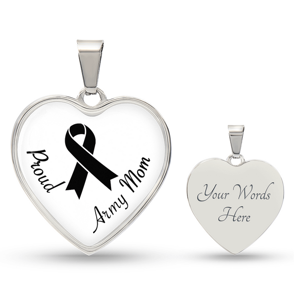 Proud Army Mom Silver Gold Necklaces
