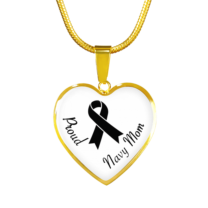 Proud Navy Mom Silver Gold Necklaces