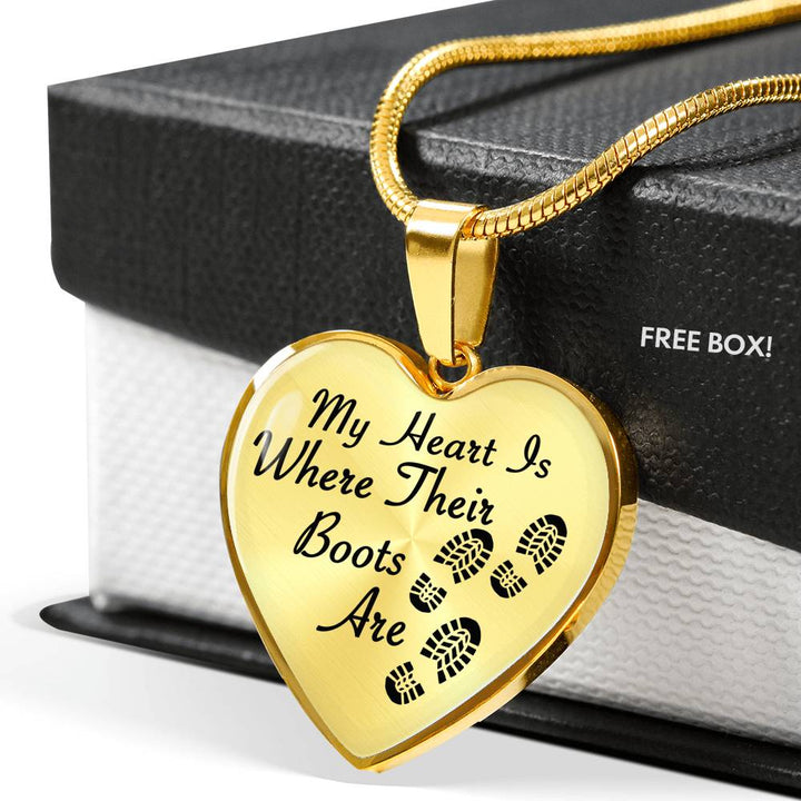 Military Mom Their Heart Boots Necklace image 4