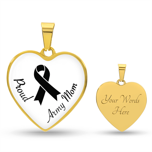 Proud Army Mom Silver Gold Necklaces